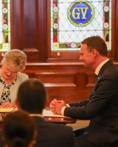 Her Excellency and Treasurer at Swearing-In ceremony