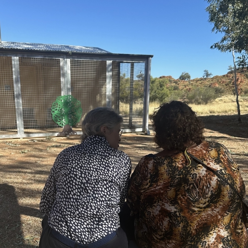 HE at APY Lands School watching the Irma